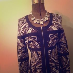 Robert Rodriguez Marbled Intarsia Graphic Jacket